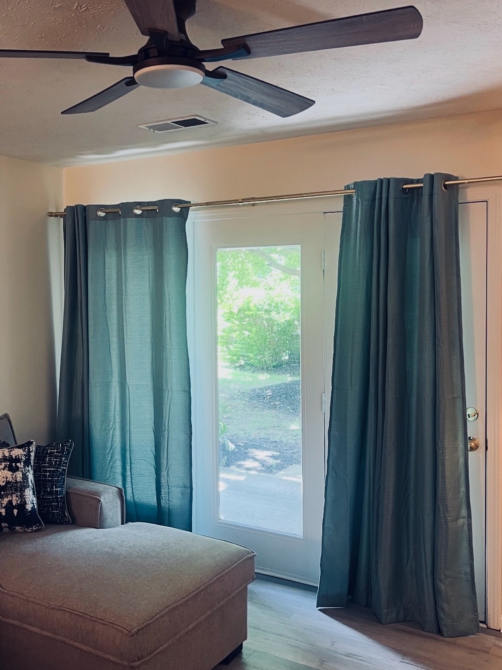 Mainstays Teal Basketweave Grommet Top Curtains - 4 Panels
